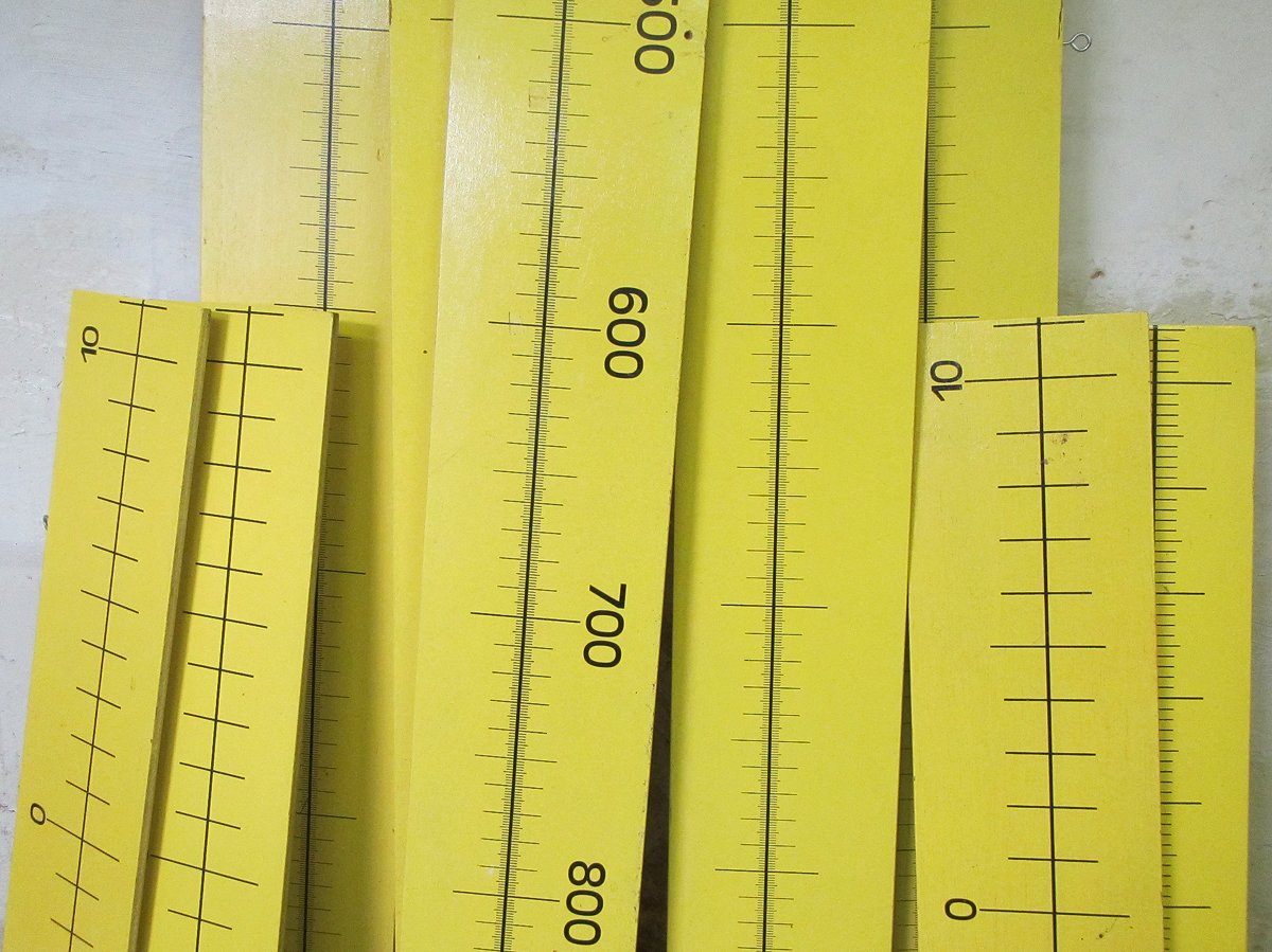 MAXI Wooden Rulers, 1970s, Set of 8 for sale at Pamono