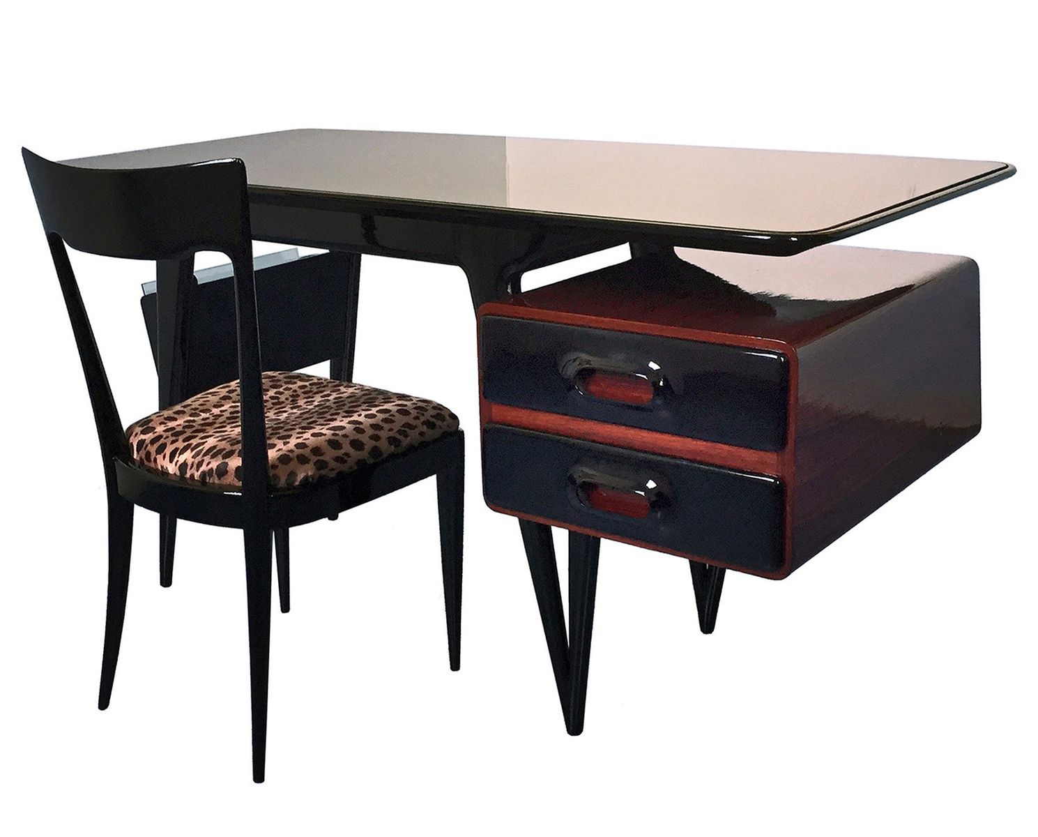 Writing Desk With Chair By Silvio Cavatorta 1950s For At Pamono Writing Desk With Chair By Silvio Cavatorta 1950s