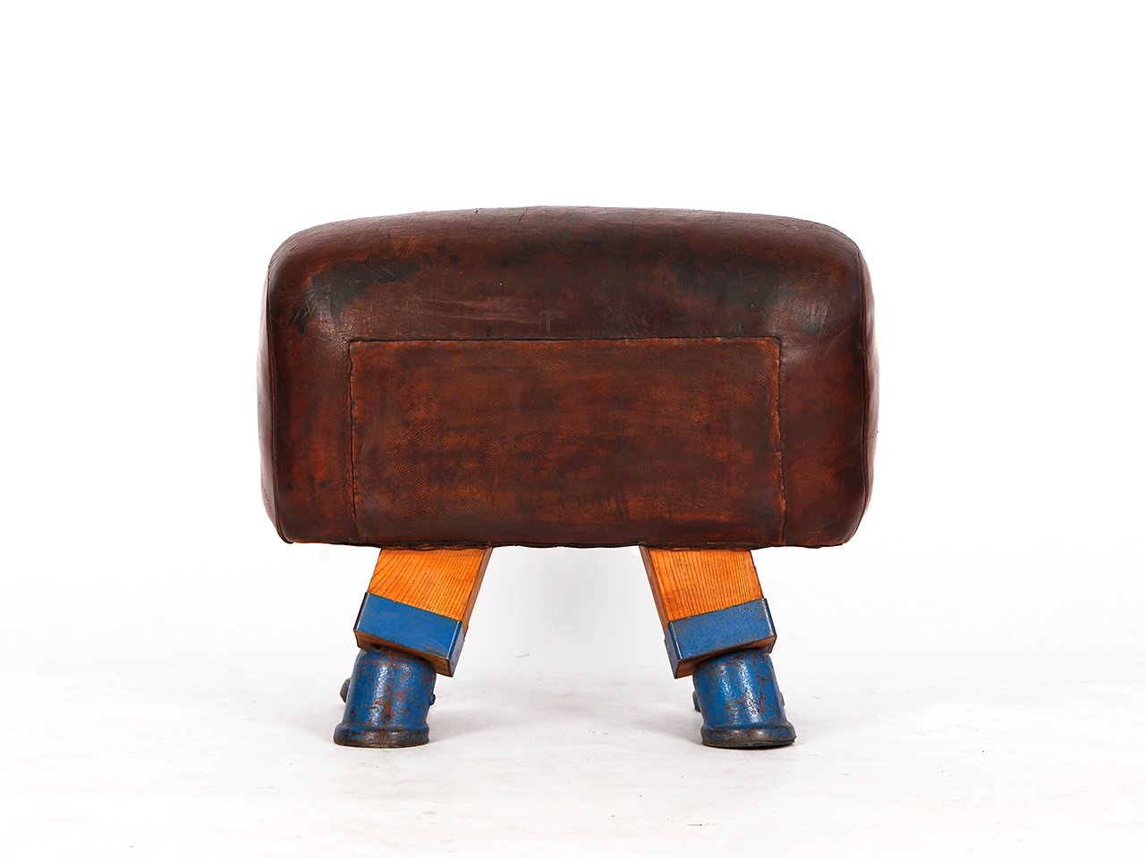 vintage leather pommel horse or stool 1930s 2 TW-1000317