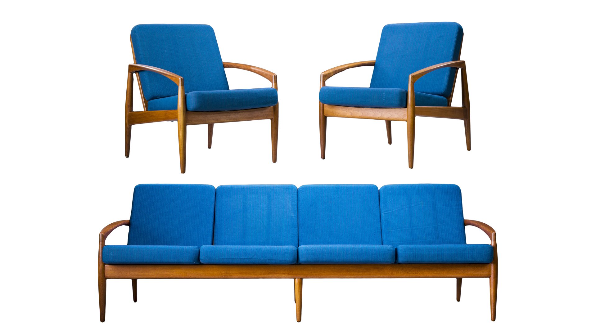 model 121 paper knife easy chairs and sofa by kai kristiansen for magnus olesen 1960s set of 3 ZZH-1000579