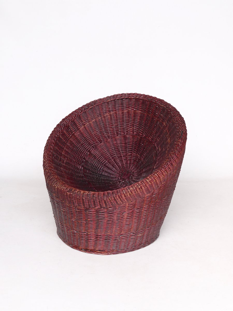 rattan basket chair in the style of kenmochi 1960s MB-1001940