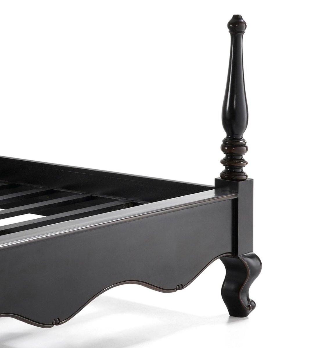 louis xv style black ebonized mahogany queen bed PSK-1002445