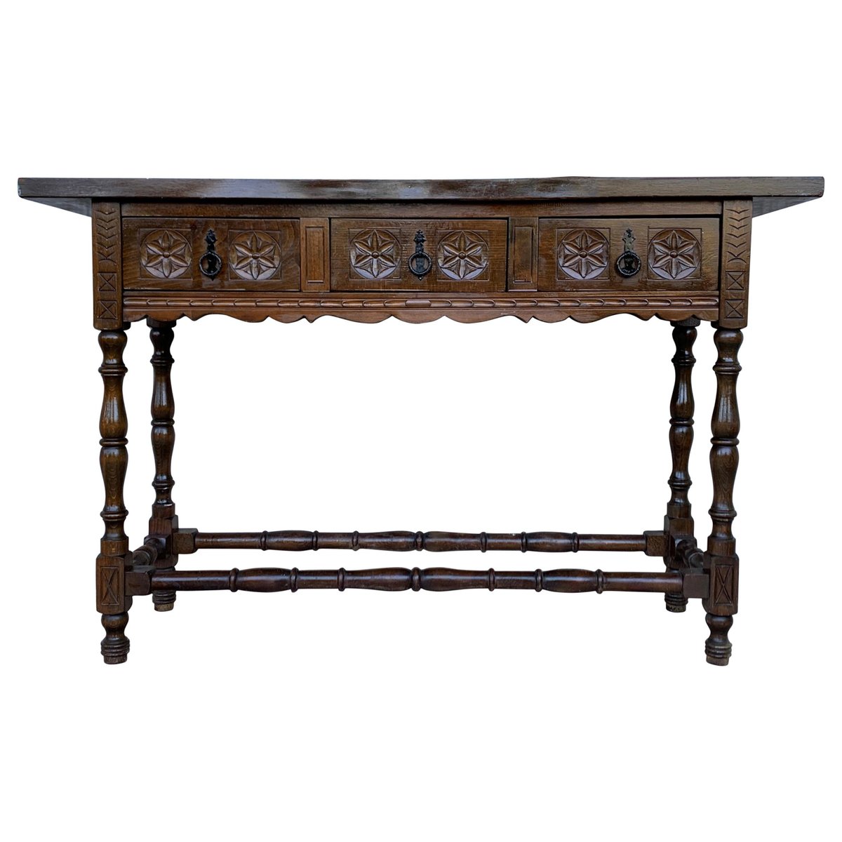 early 19th century carved walnut wood catalan console table PSK-1002583