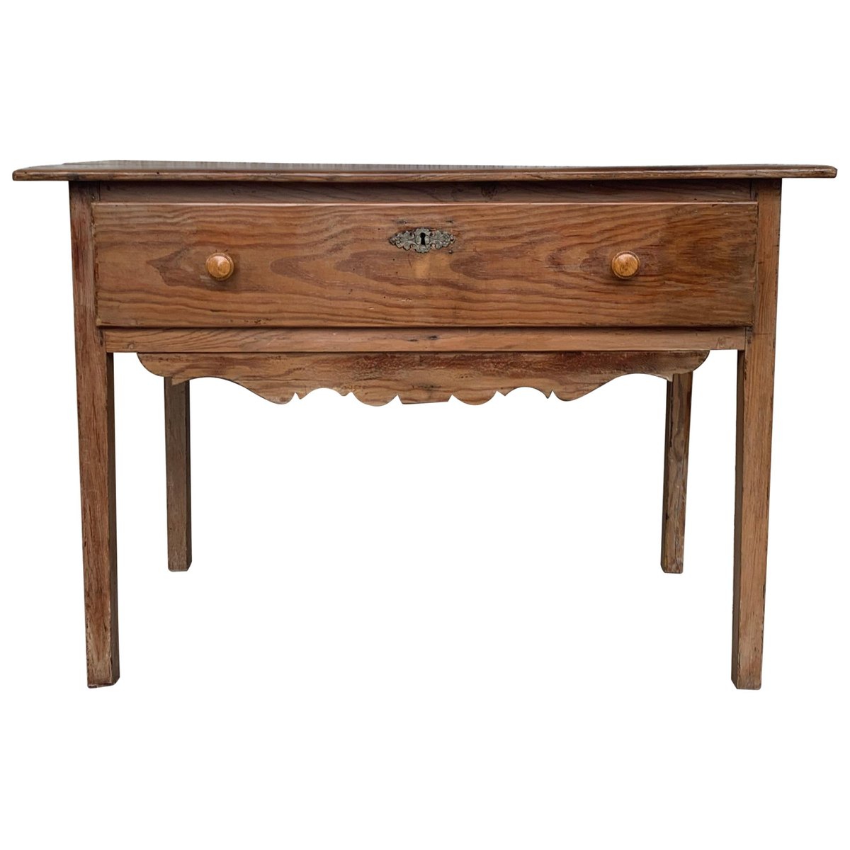country french style pine farmhouse table with drawer PSK-1002594