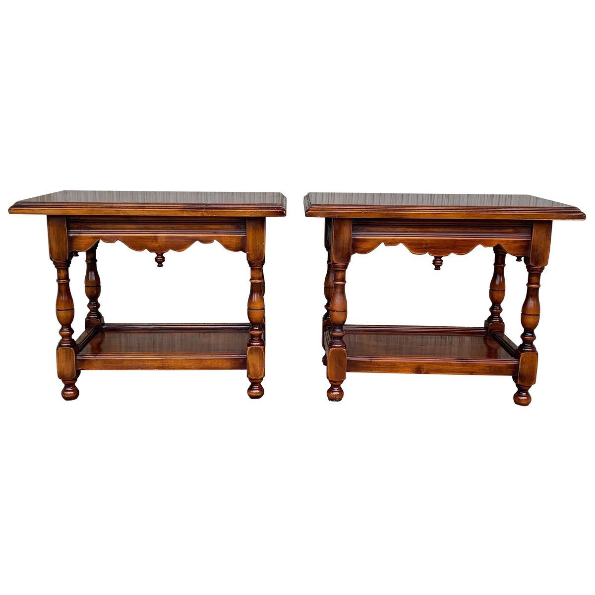 spanish nightstands or coffee tables in walnut from valenti set of 2 PSK-1002662