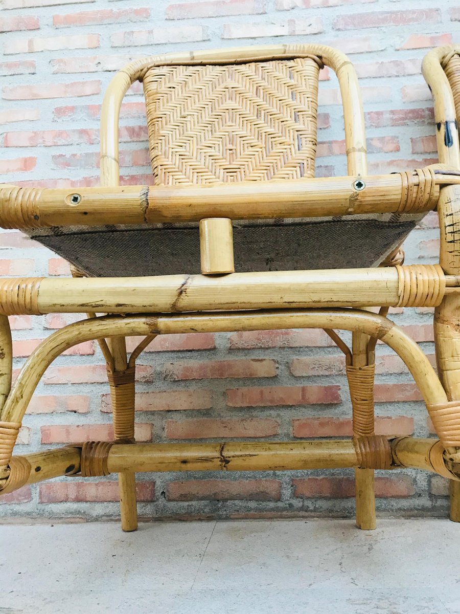 20th spanish bamboo chairs set of 2 PSK-1002706