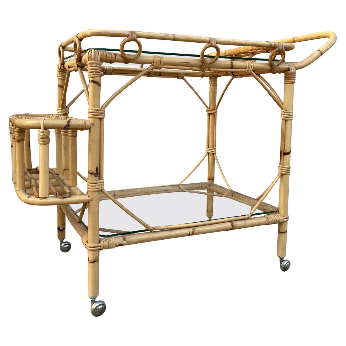 mid century bamboo tea cart PSK-1002765