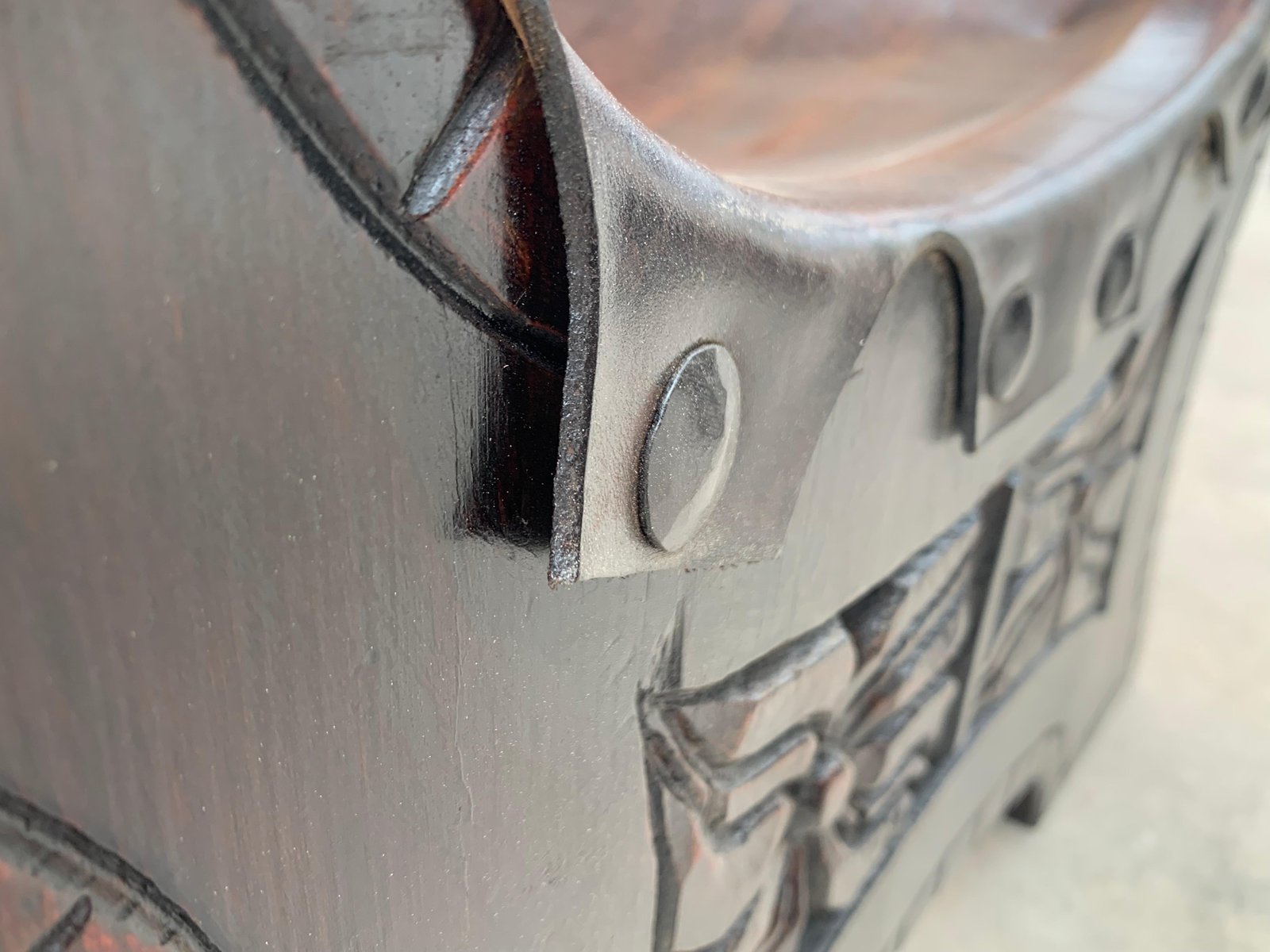 20th Century Spanish Carved Walnut Savonarola with Foot Rest, Set of 2