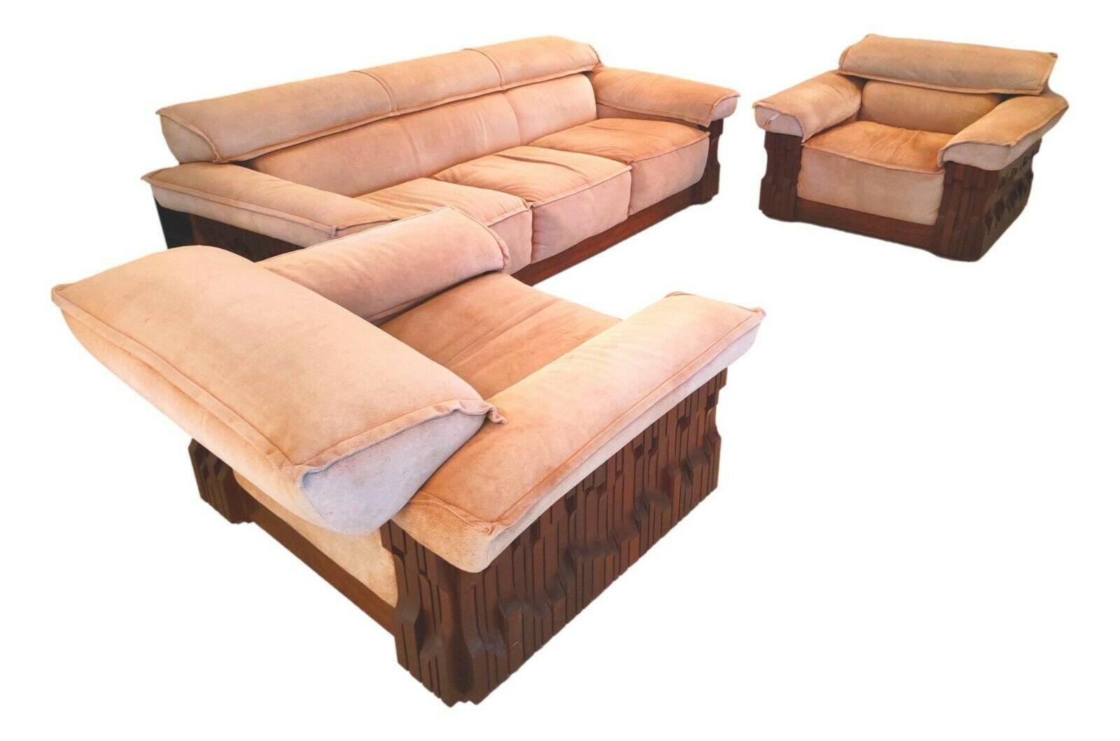 model norman piano sofa and armchairs by luciano frigerio di desio 1968 set of 3 FIP-1003406