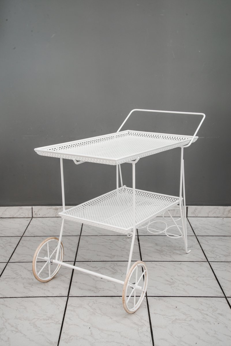serving cart with 3 bottle holders vienna 1950s SPD-1003427