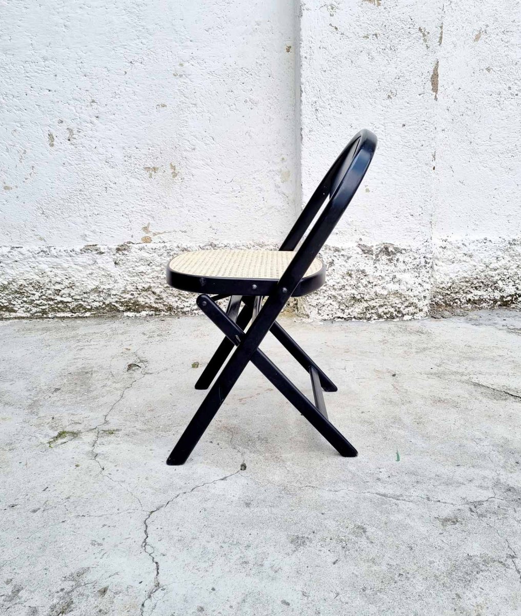 mid century folding wooden chair in the style of achille castiglioni italy 1970s PUG-1003725