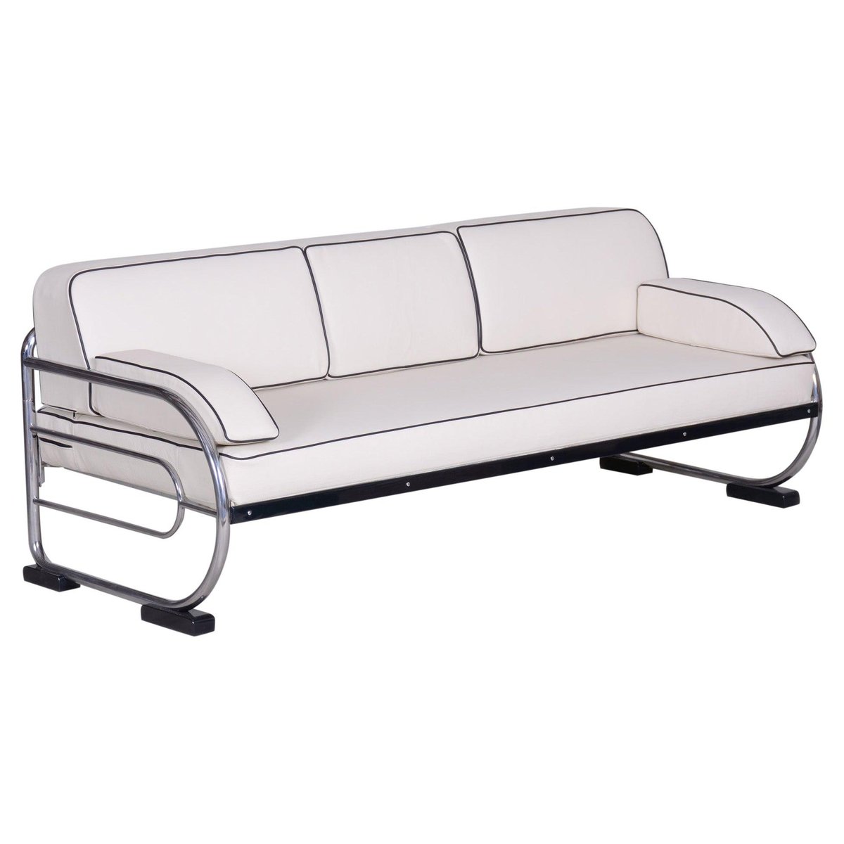 bauhaus white leather tubular chrome sofa by robert slezak 1930s 1 WHY-1003762
