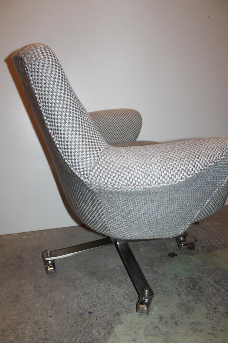 mid century italian white and grey formanova swivel armchairs 1970s PLQ-1004316