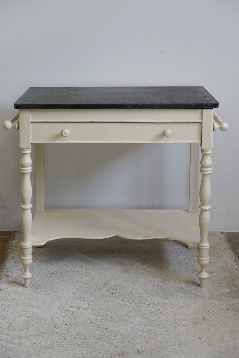 vintage washstand or washing table with marble top 1900s GQ-1005481