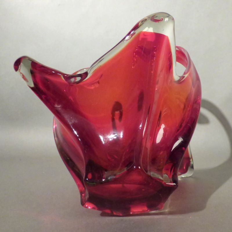 Large Red Murano Glass Bowl from Made Murano Glass for sale at Pamono