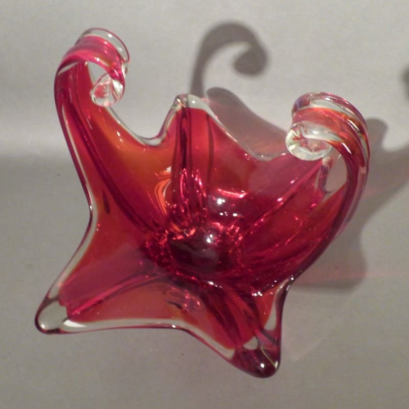 Large Red Murano Glass Bowl from Made Murano Glass for sale at Pamono