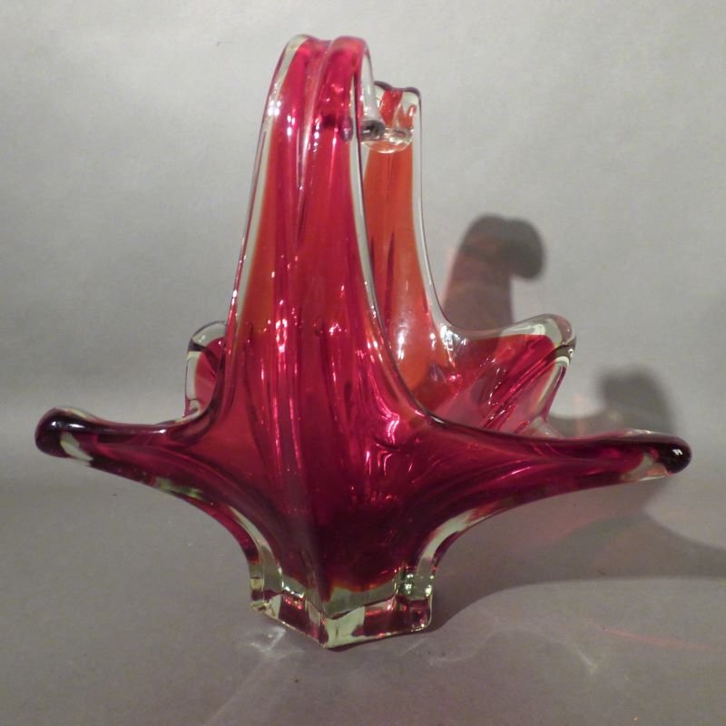 Large Red Murano Glass Bowl from Made Murano Glass for sale at Pamono