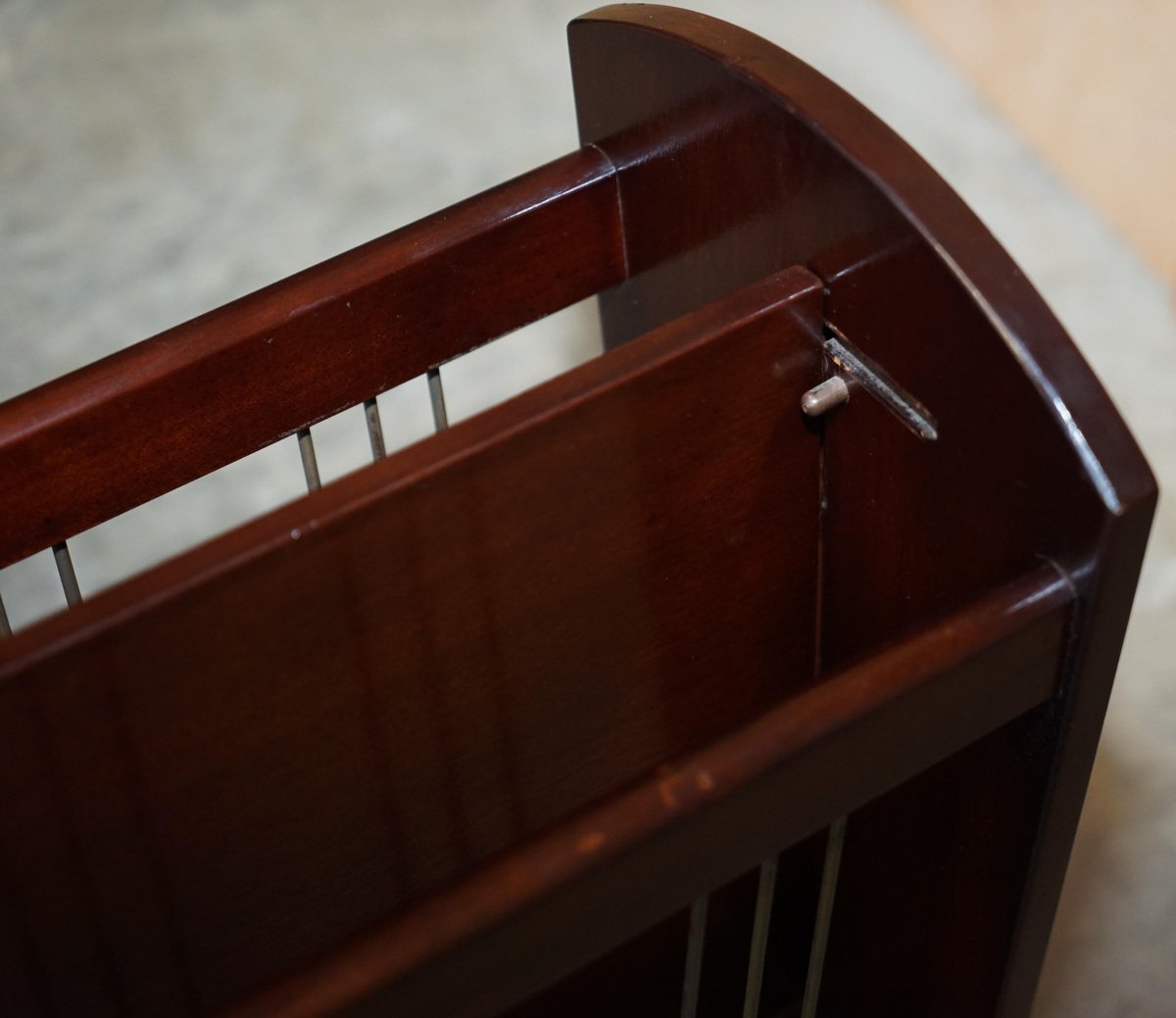 Mid-Century Modern Adjustable Magazine Rack with Lion's Head Handles ...