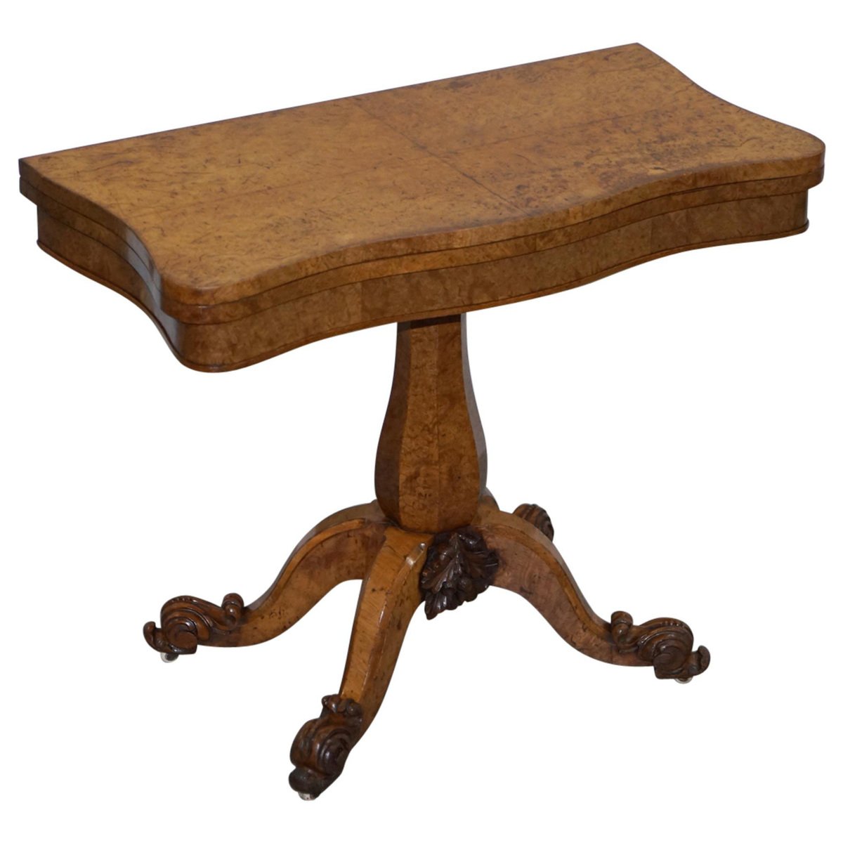 very circa 1835 william iv antique pollard oak folding card pedestal table GZP-1006600