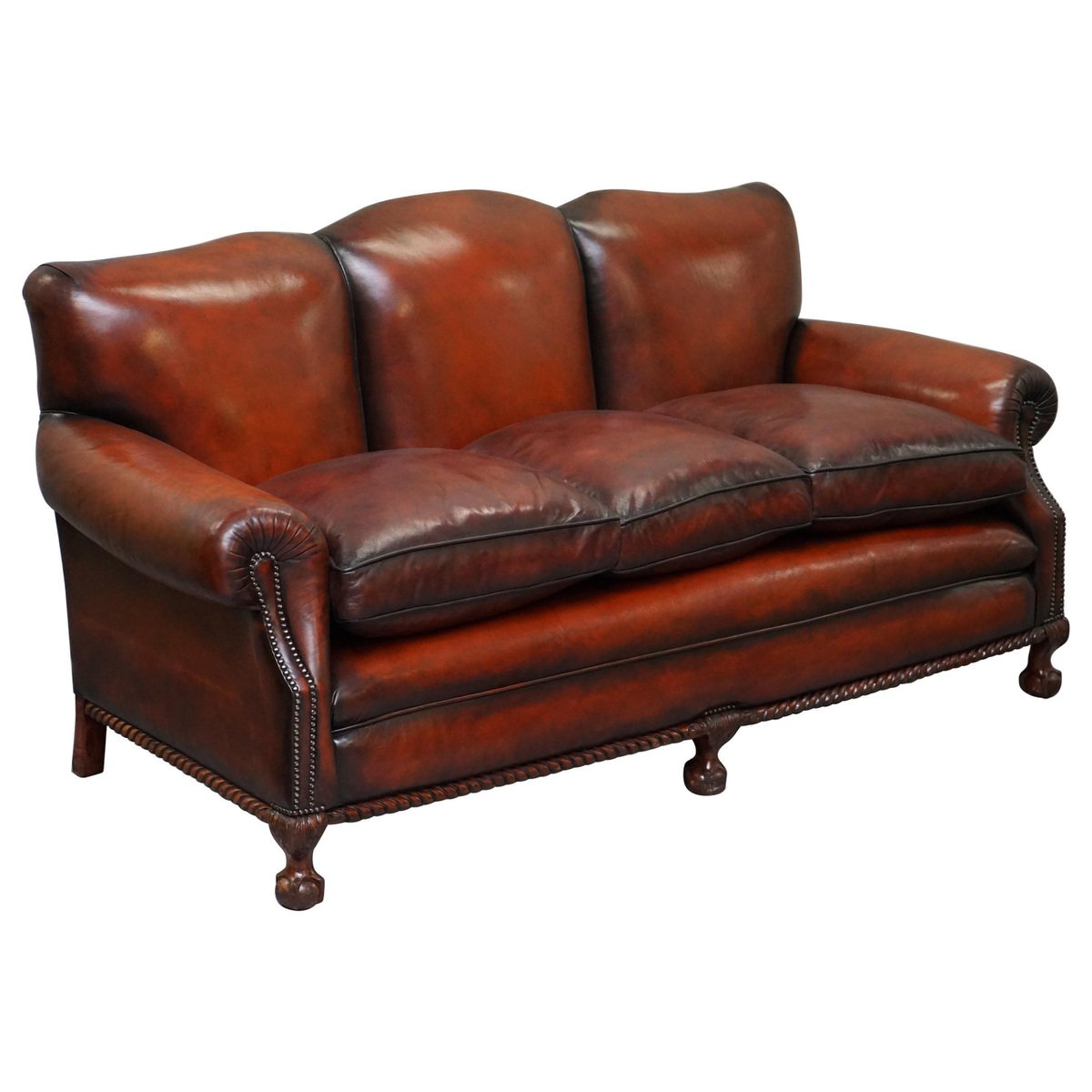 victorian brown leather sofa 1 GZP-1006690
