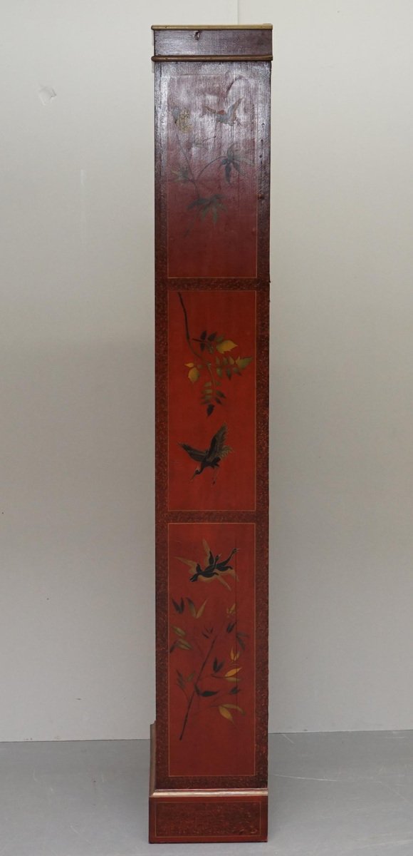 chinese red lacquered painted gilded bookcases 1880 1900 set of 2 GZP-1006906