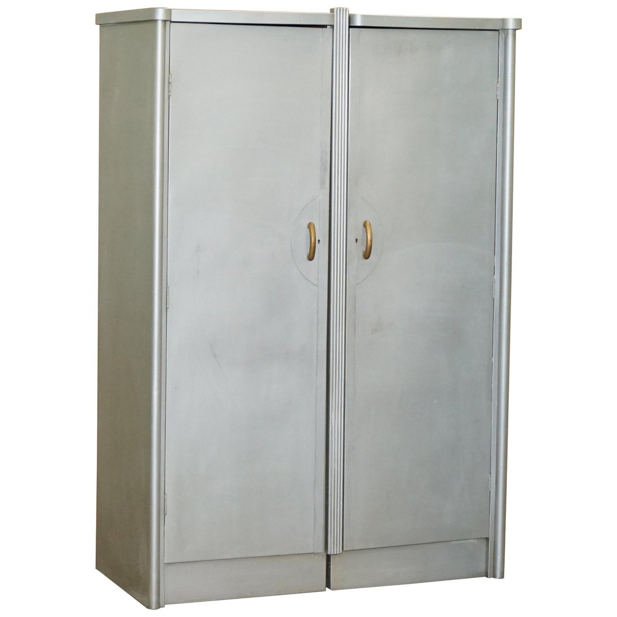industrial art deco double wardrobe with aluminium frame drawers from huntington aviation GZP-1007038