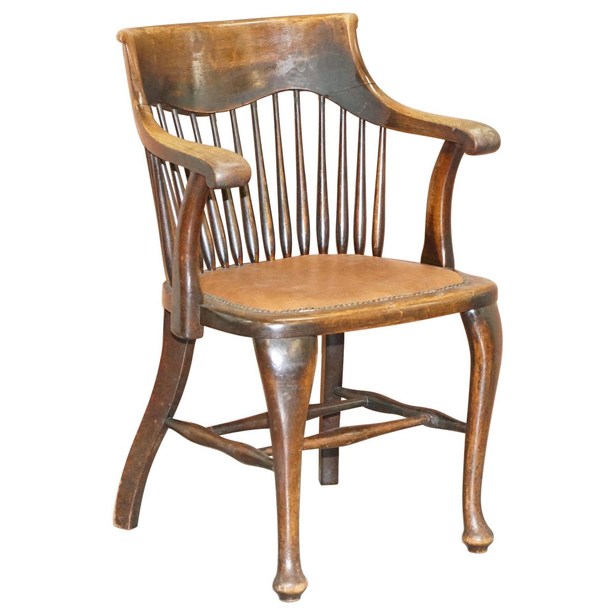 english oak spindle back office chair by ralph johnson GZP-1007046