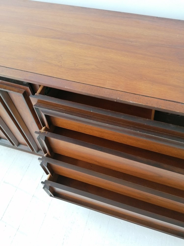 MidCentury Modern Walnut Sideboard with Inset Handles from Modernage