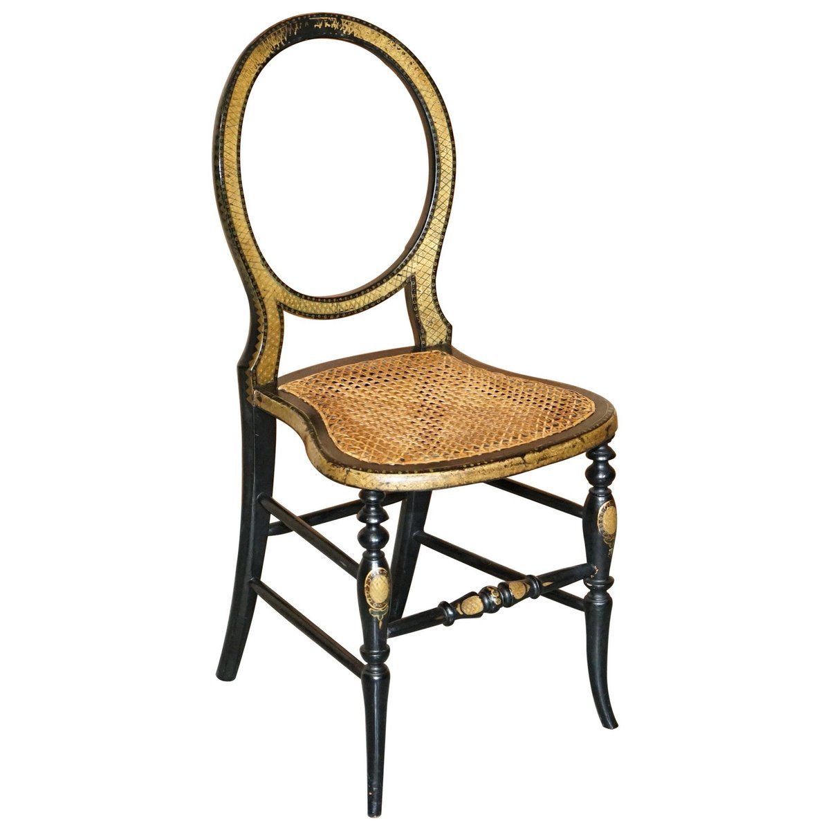 ebonised gold leaf painted regency chair from jennens bettridge 1815 GZP-1008447
