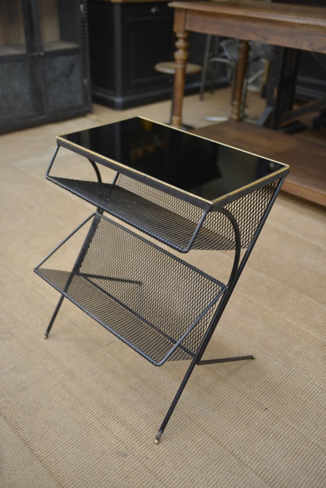 serving console in wire mesh and opaline 1970s LG-1008615