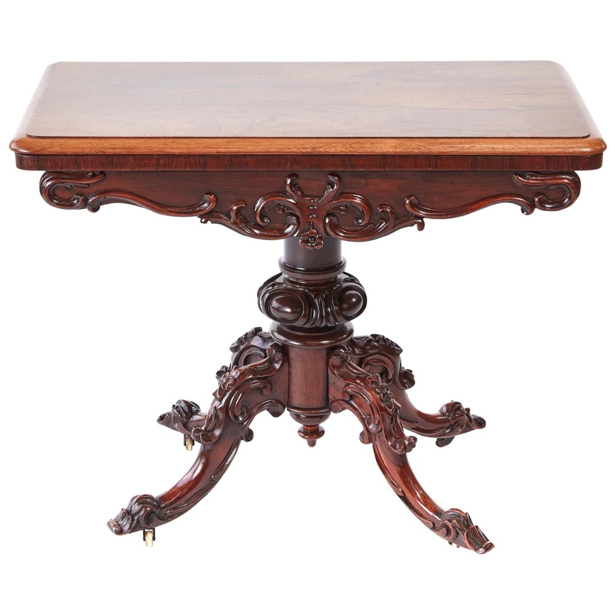 victorian carved rosewood card table 1 ZQT-1009689