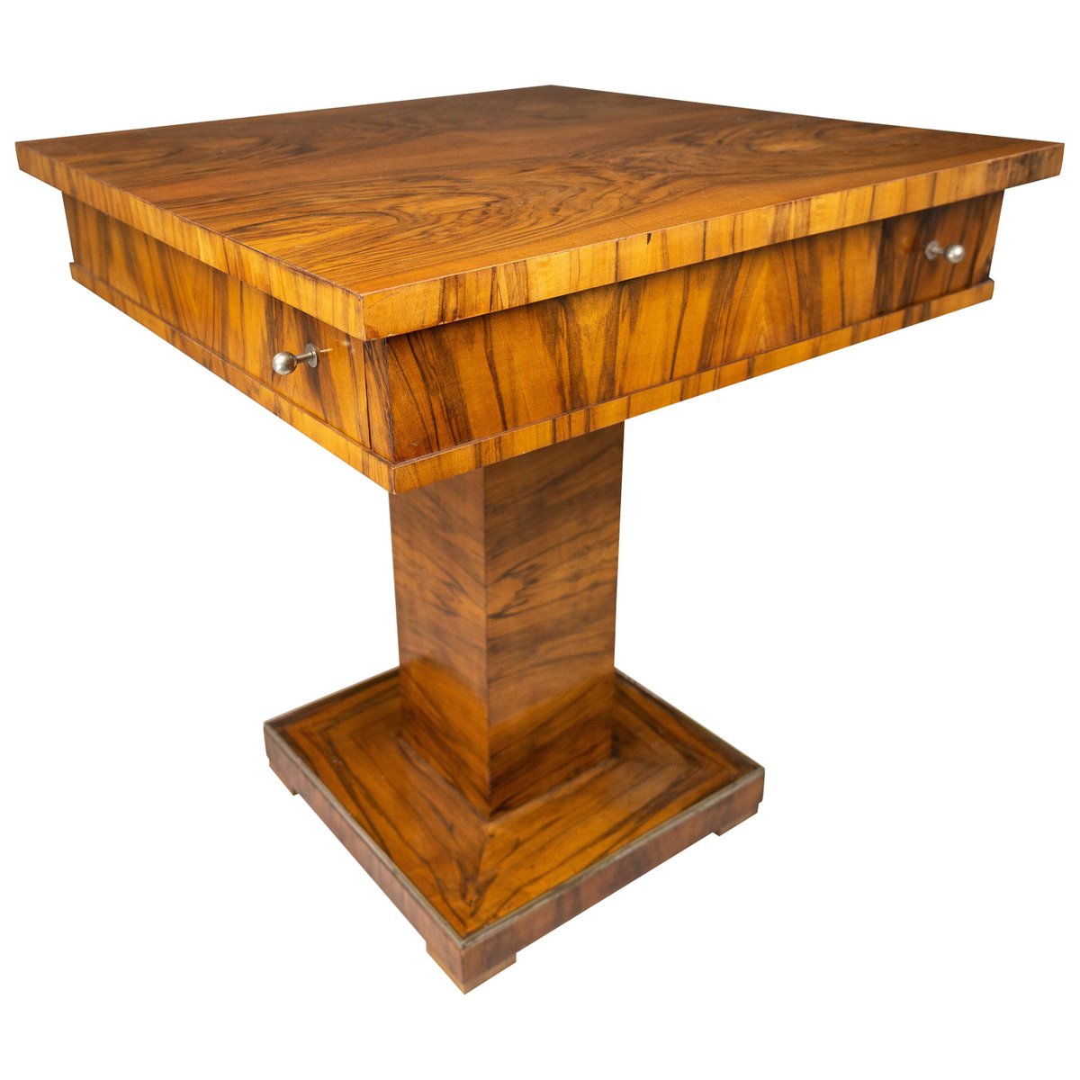 antique game or center table in walnut veneer vienna 1850 TRW-1010811