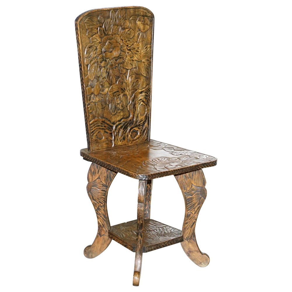qing dynasty chair with floral carving from liberty of london GZP-1013318