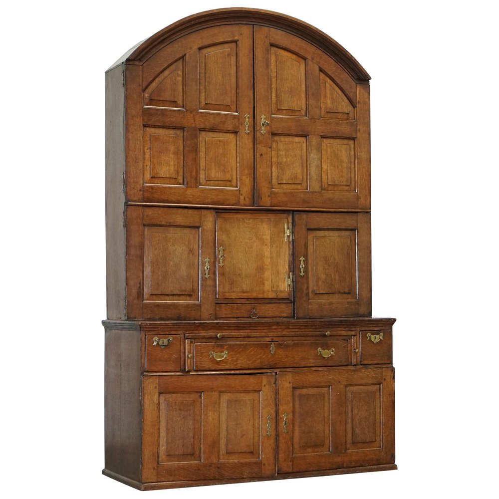 oak continental arched top dresser cupboard with drawers 1740s GZP-1014146
