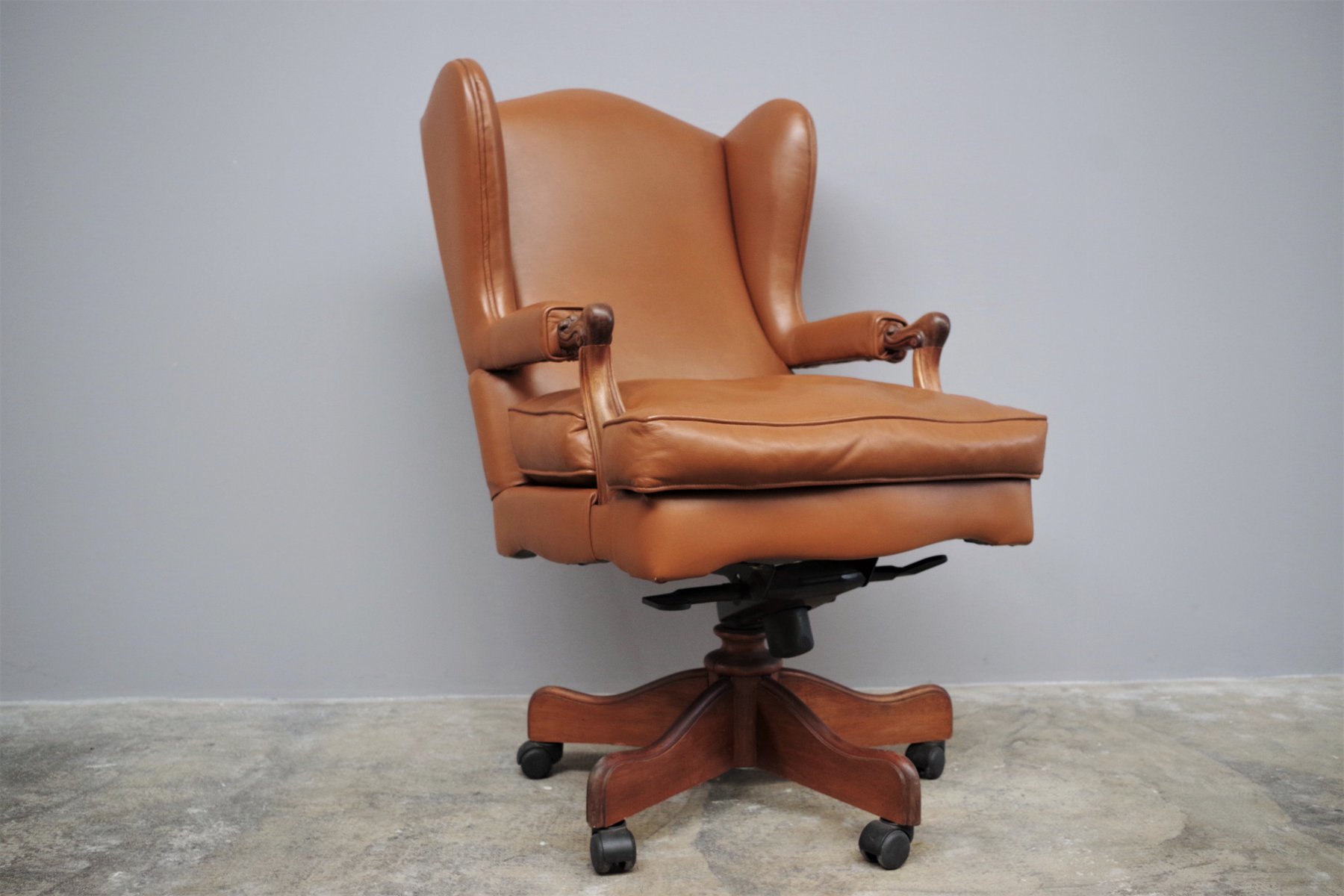 leather office chair from fior 1980s KNM-1015594