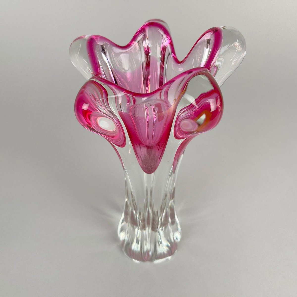 Vintage Art Glass Vase by Josef Hospodka for Chribska Glass Work, 1960s ...