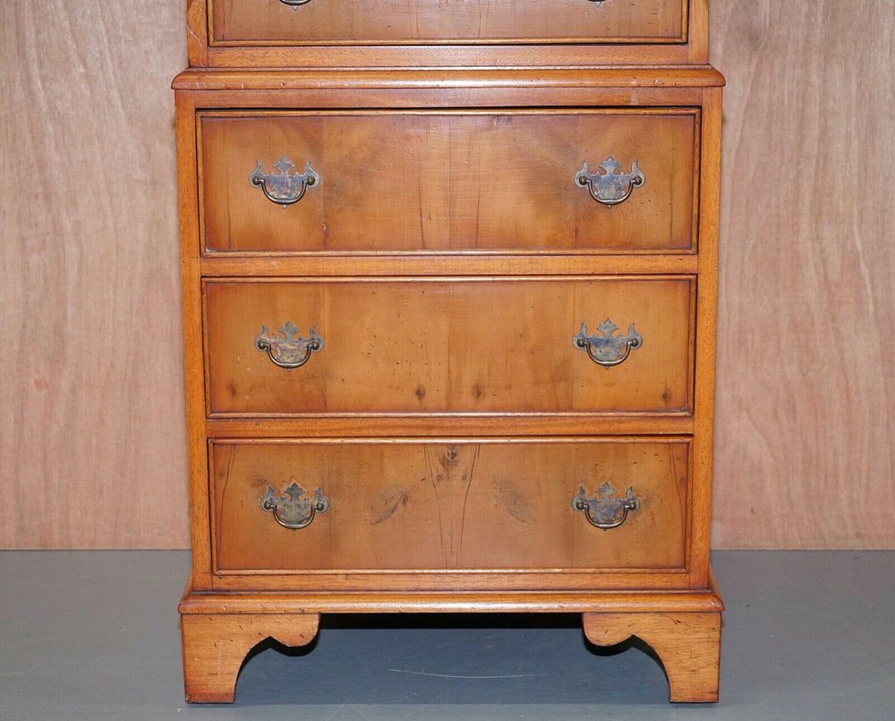 Burr Yew Wood Tallboy Chest of Drawers for sale at Pamono