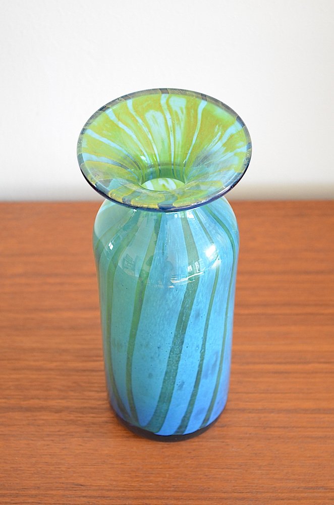 Vase en Verre par Michael Harris pour Mdina, 1970s en vente sur Pamono