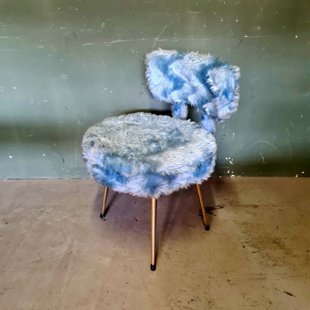 vintage french faux fur chair 1970s VHW-1027405