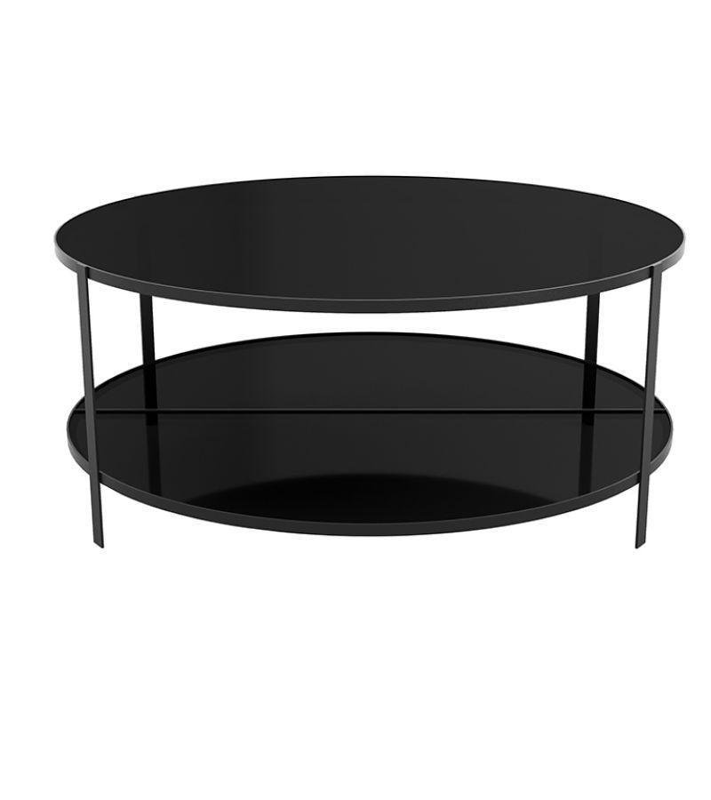 Black Glass Contemporary Coffee Table for sale at Pamono