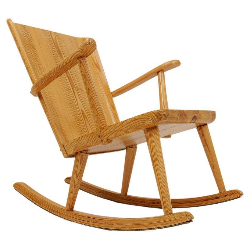 mid century rocking chair in pine from goeran malmvall sweden 1940s UYK-1030217