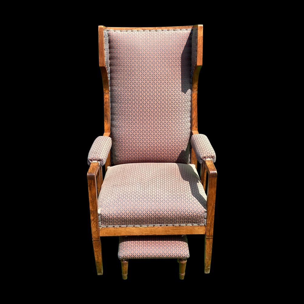 art deco wingback chair in the style of gustave serrurier bovy BHG-1030542
