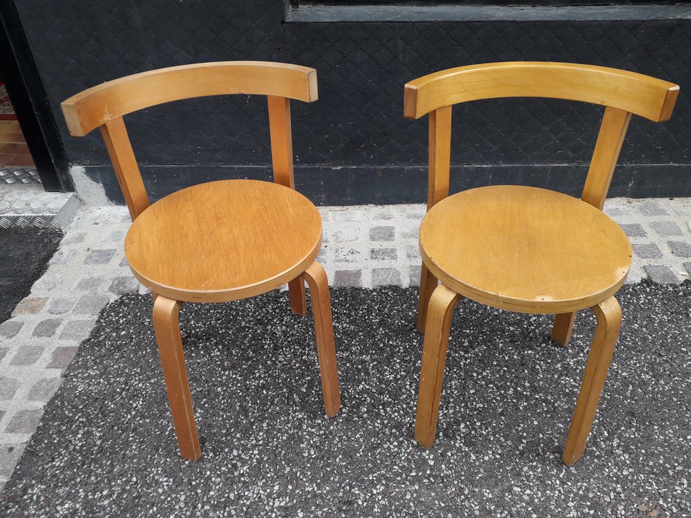 model 68 chairs by alvar aalto for artek set of 2 EAD-1033542