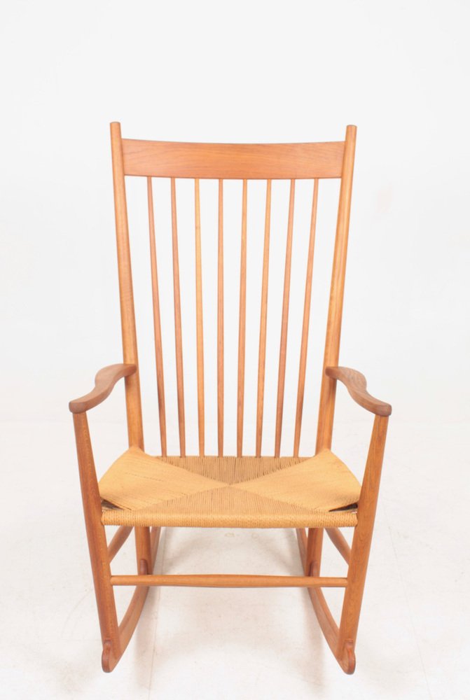 mid century scandinavian rocking chair in oak by hans wegner for fdb 1950s FK-1048820