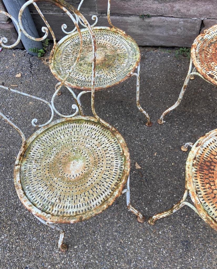 Französische Gartenstühle aus Eisen, 1950er, 4er Set bei Pamono kaufen
