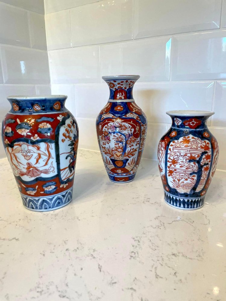 Antique Imari Vases, Set of 3 for sale at Pamono