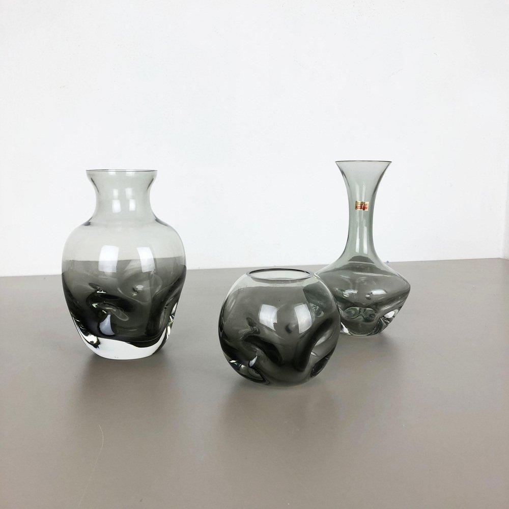Hand Blown Crystal Glass Vases from Friedrich Kristall, Germany, 1970s
