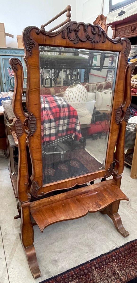Tilting Floor Mirror in Walnut for sale at Pamono