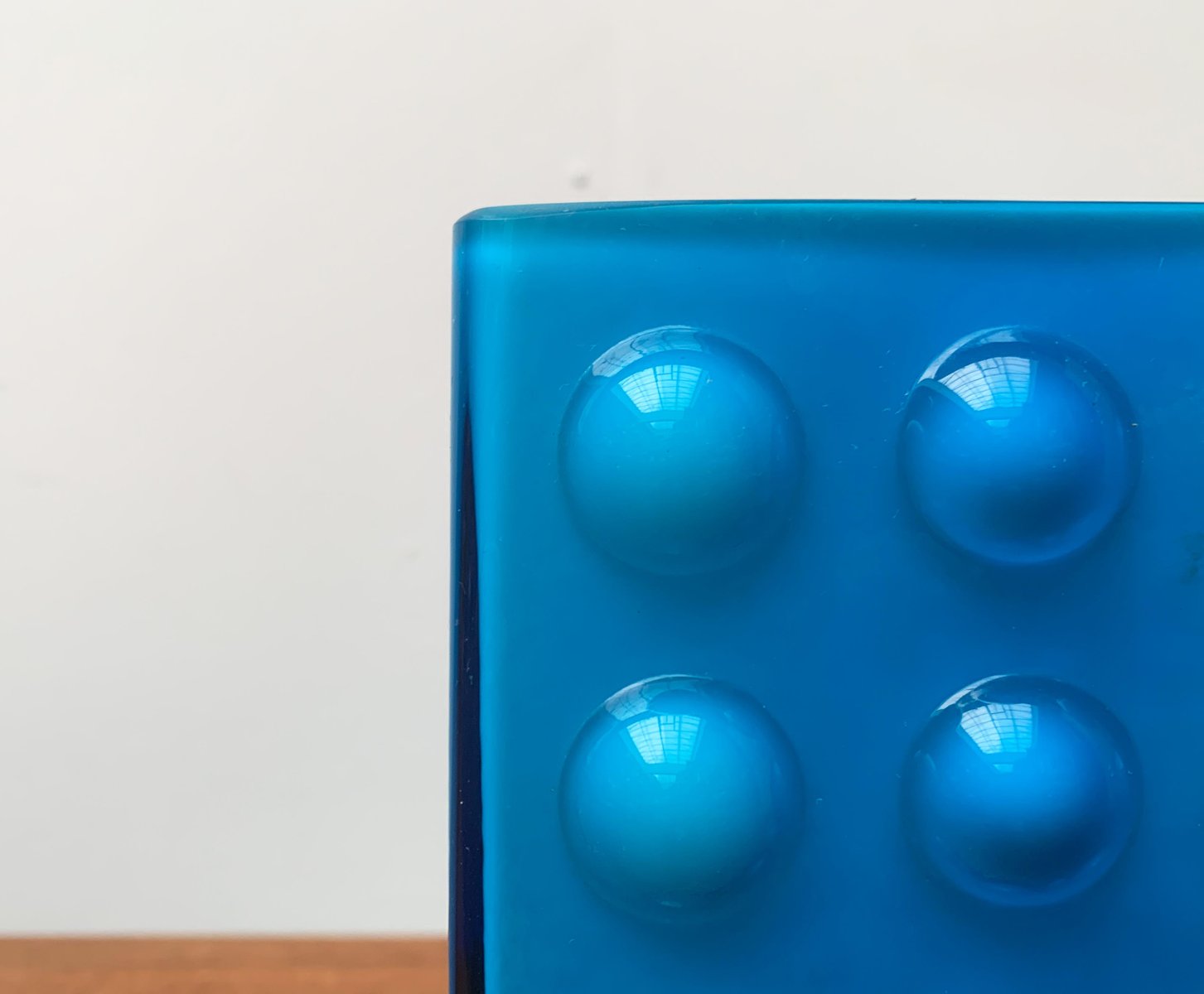 MidCentury German Glass Block Bubble Vase from Karl Friedrich Glass