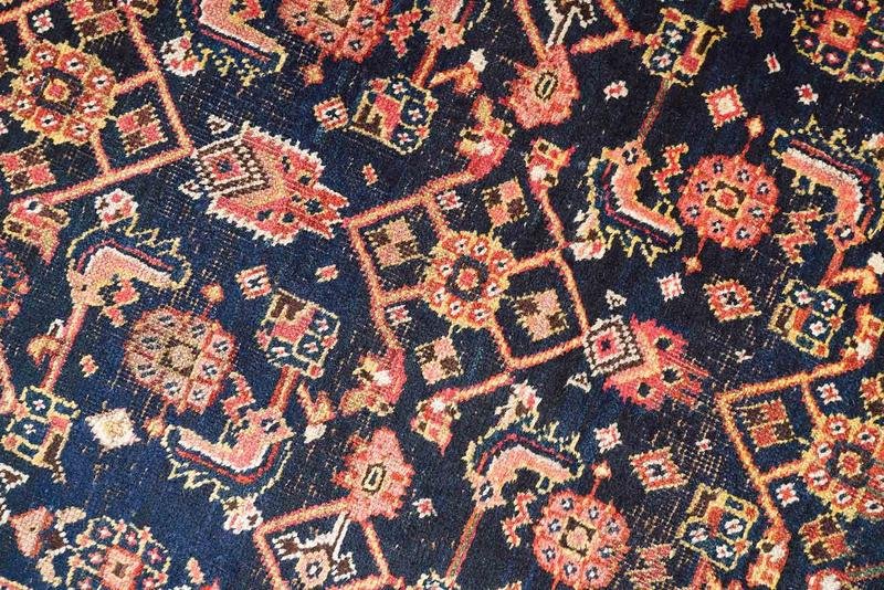 Dark Blue Runner with Border for sale at Pamono